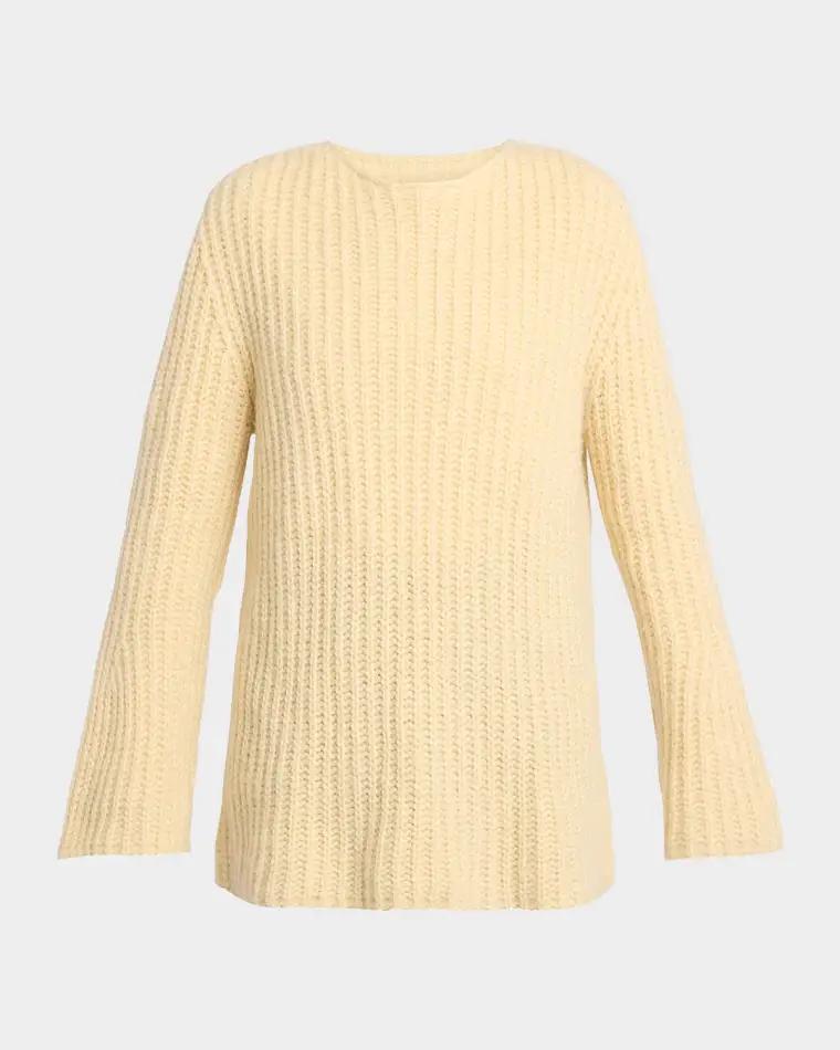 Mirr Bell-Sleeve Cashmere Rib Sweater by THE ROW