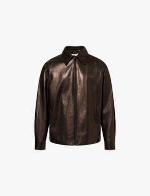 Mount Raglan-Sleeve Leather Jacket by THE ROW
