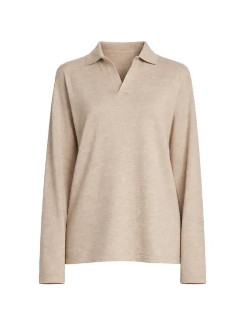 Niosa long-sleeve cotton polo top by THE ROW