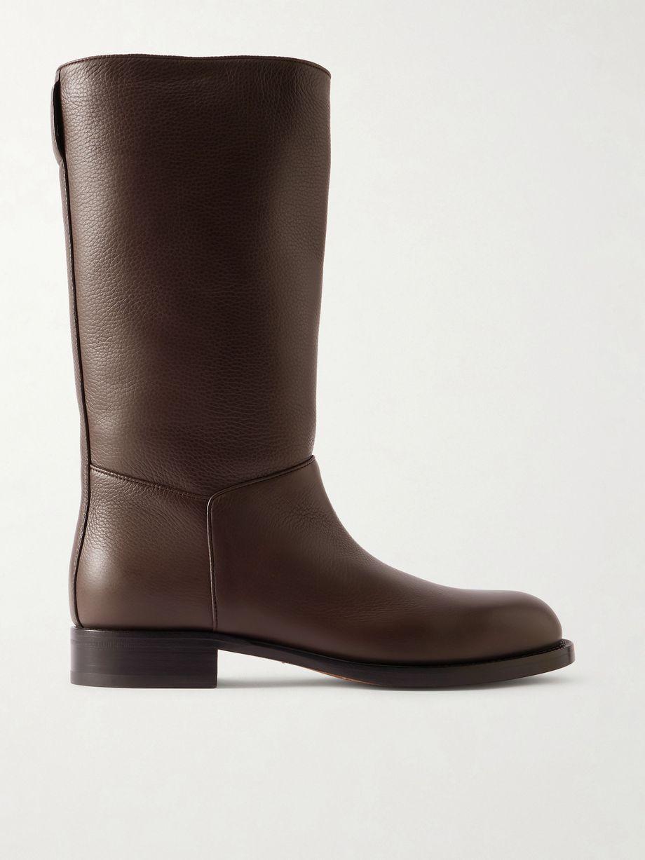 Nobilis textured-leather ankle boots by THE ROW