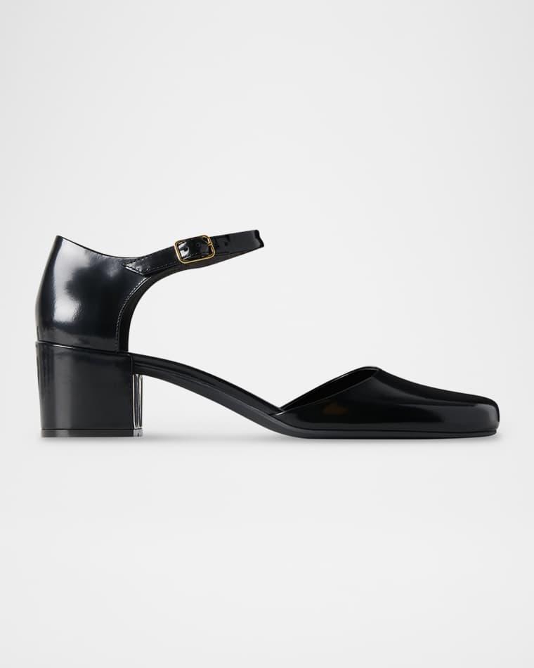 Penelope Leather Ankle-Strap Pumps by THE ROW