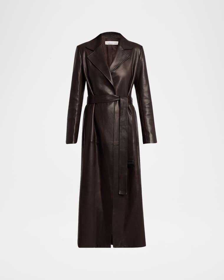 Raisa Belted Leather Coat by THE ROW
