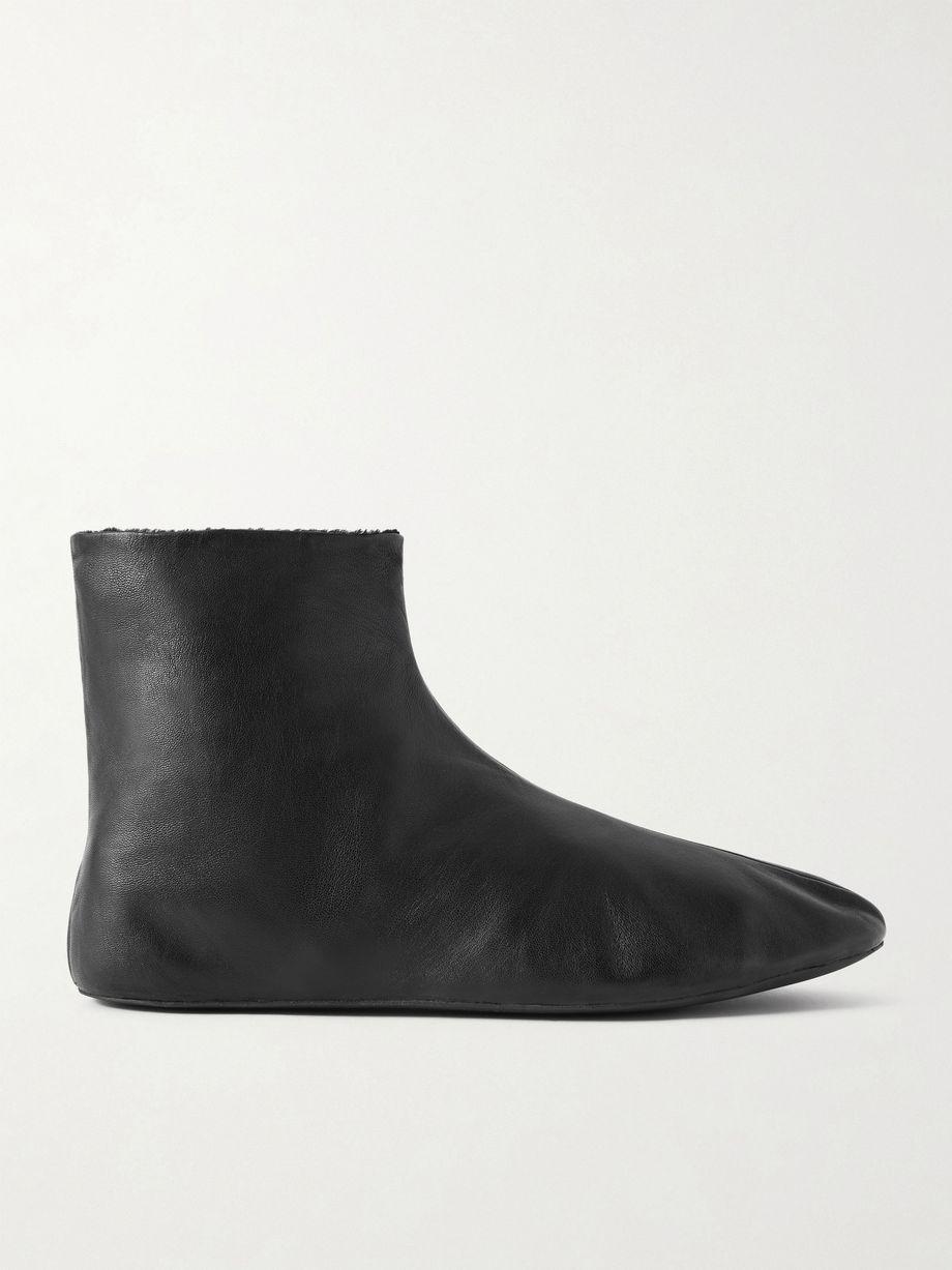 Stella leather and shearling ankle boots by THE ROW
