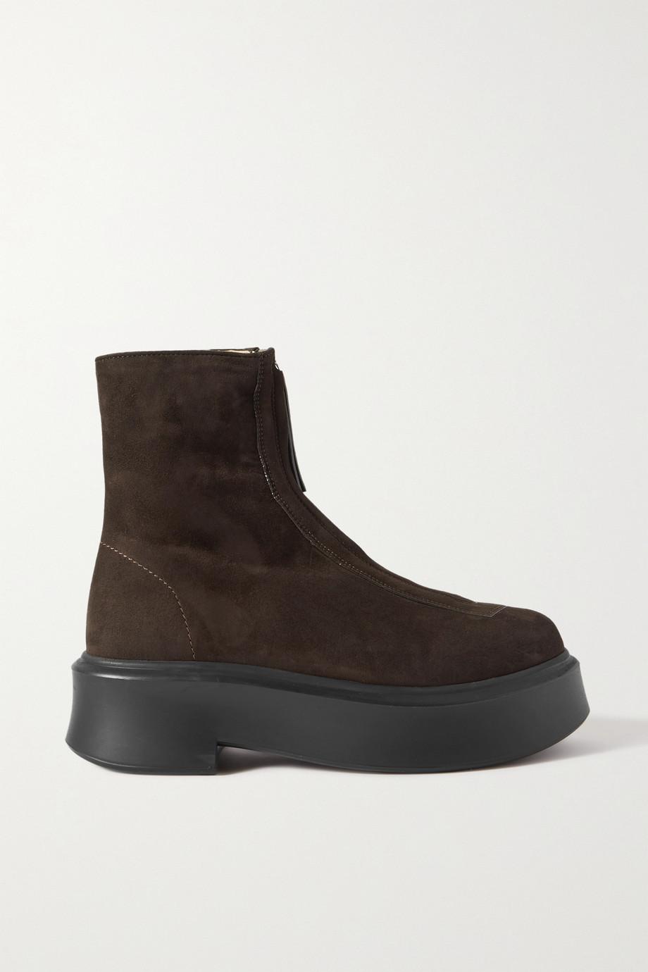 Suede platform ankle boots by THE ROW
