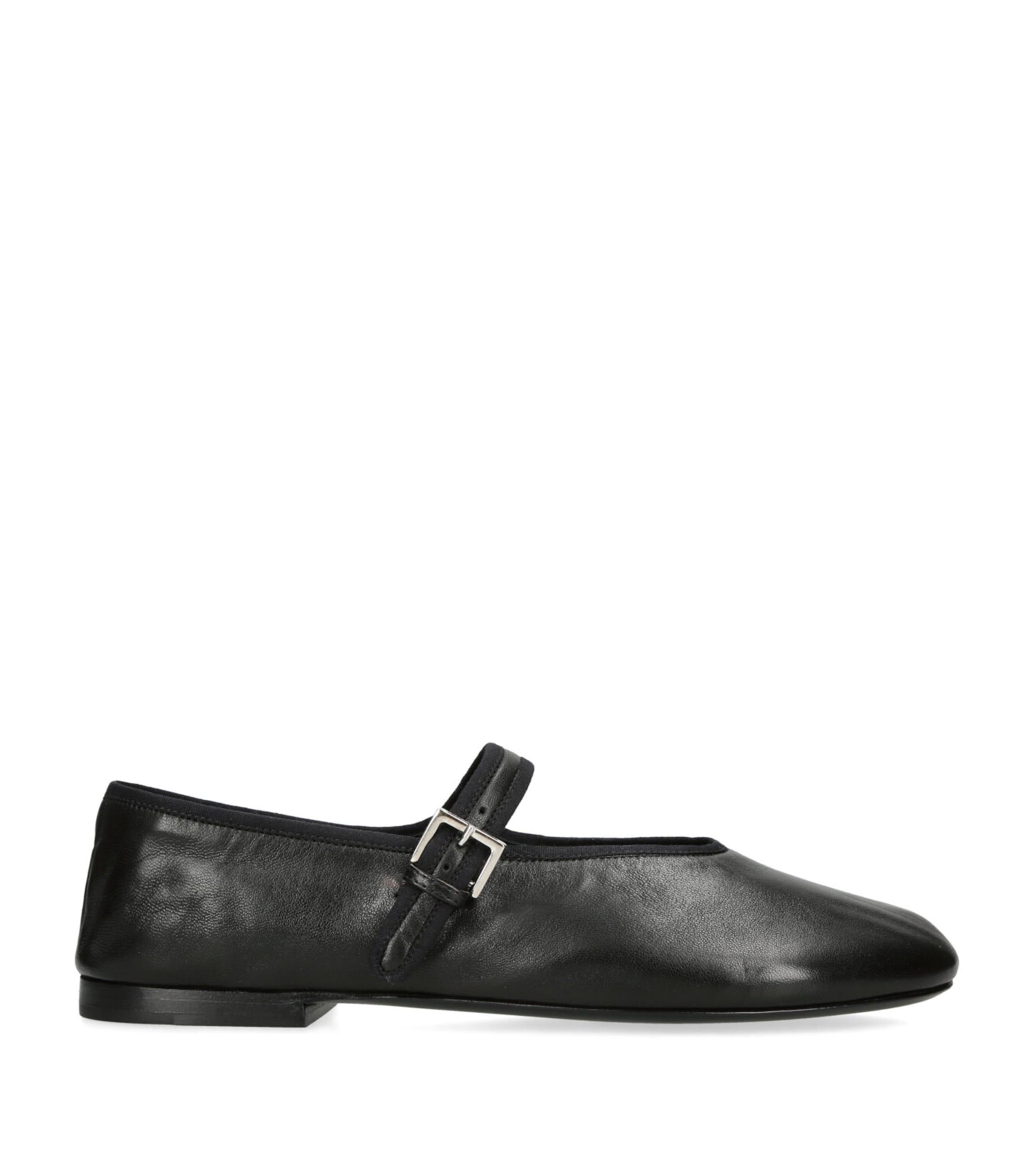 The Row Boheme Leather Mary Jane Flats by THE ROW