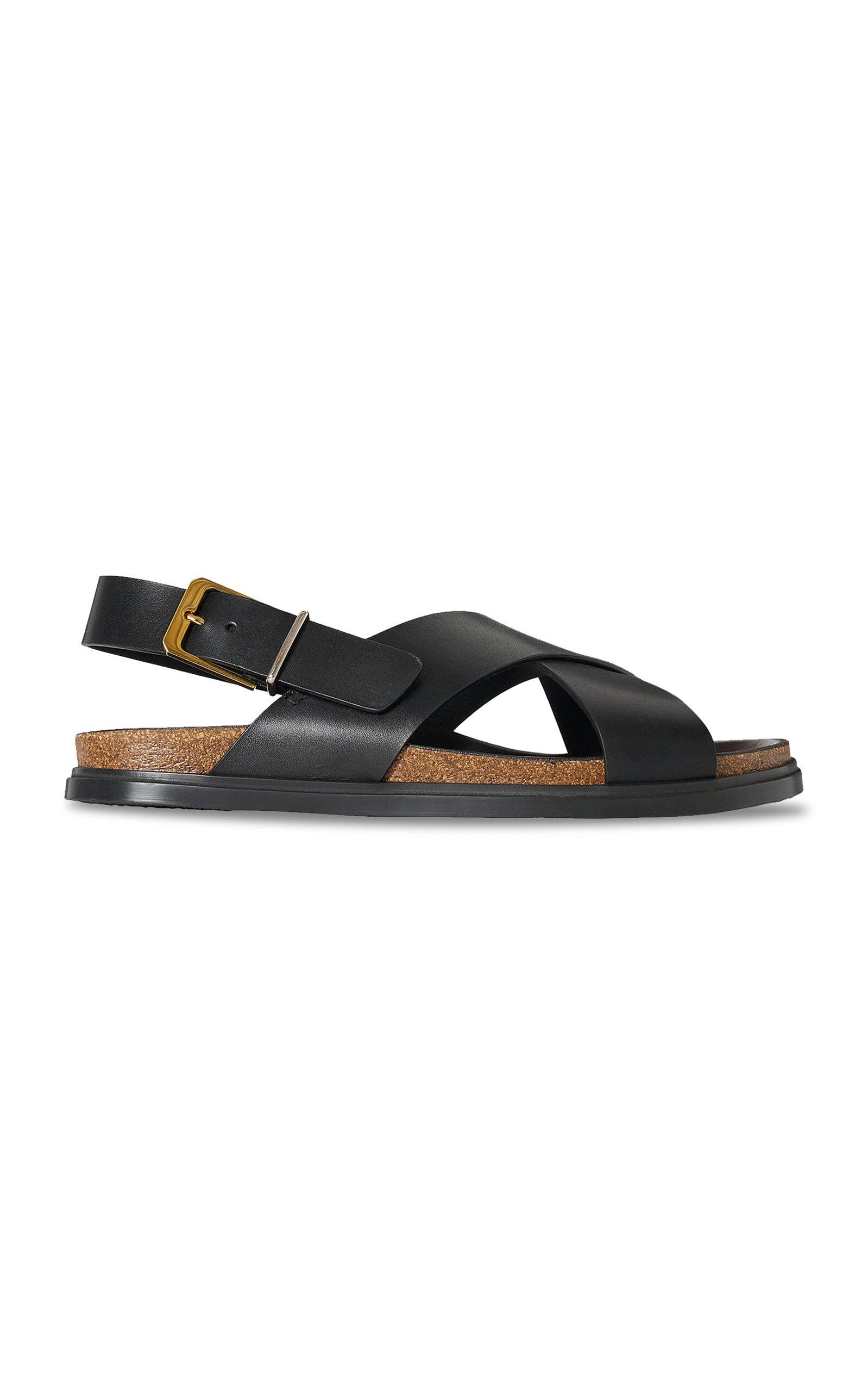 The Row Buckle Leather Sandals - Moda Operandi by THE ROW