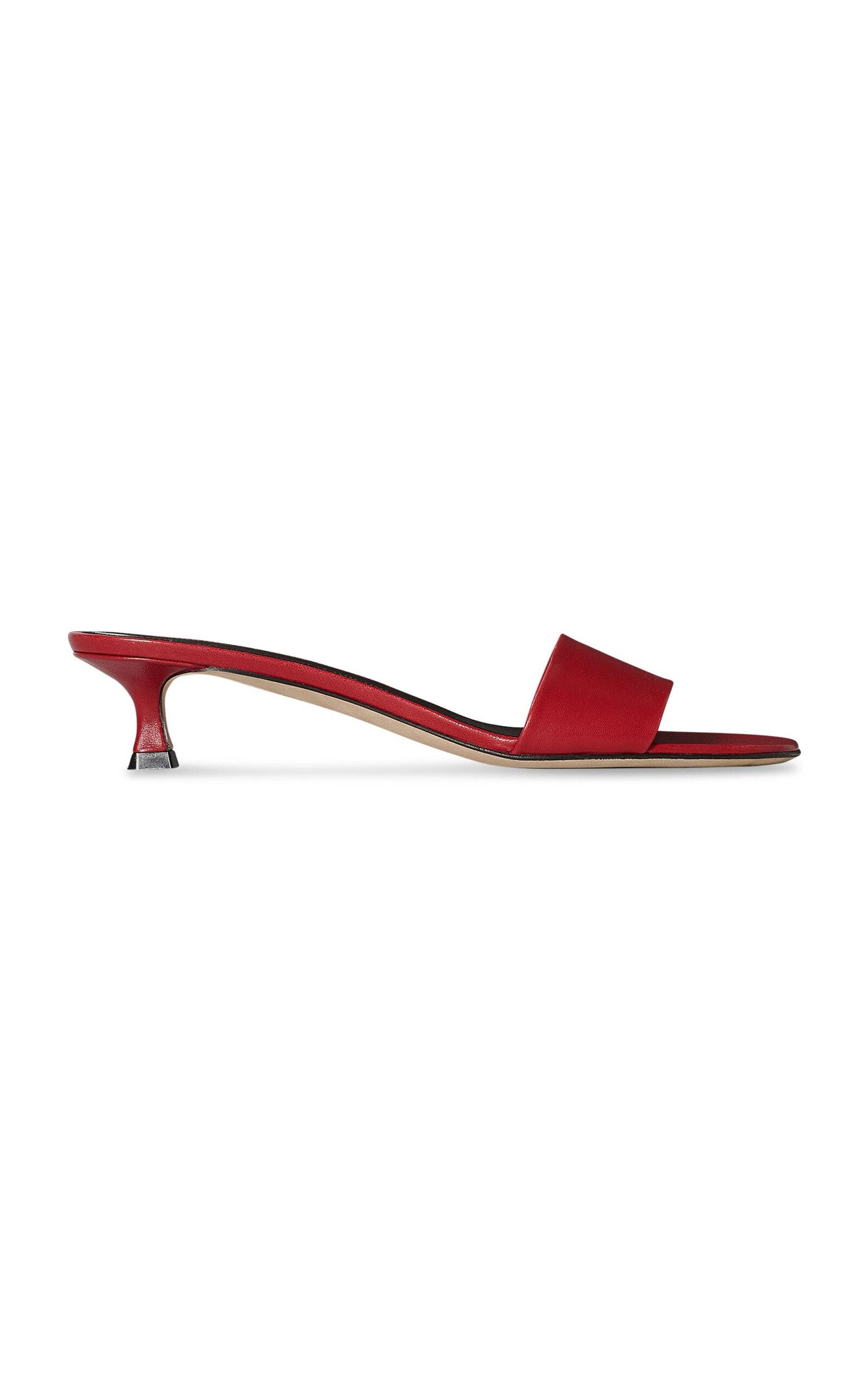 The Row Combo Slide Two Leather Sandals - Moda Operandi by THE ROW