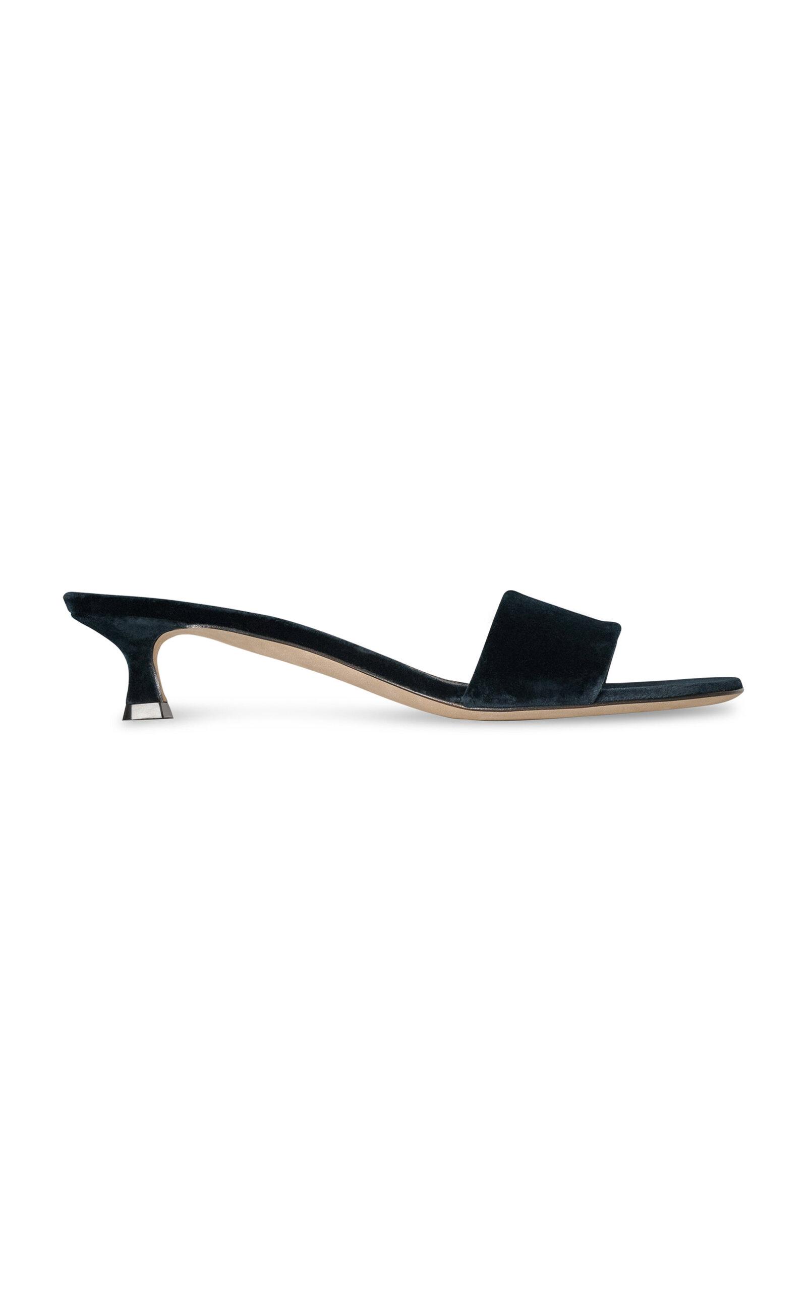 The Row Combo Slide Two Velvet Sandals - Moda Operandi by THE ROW