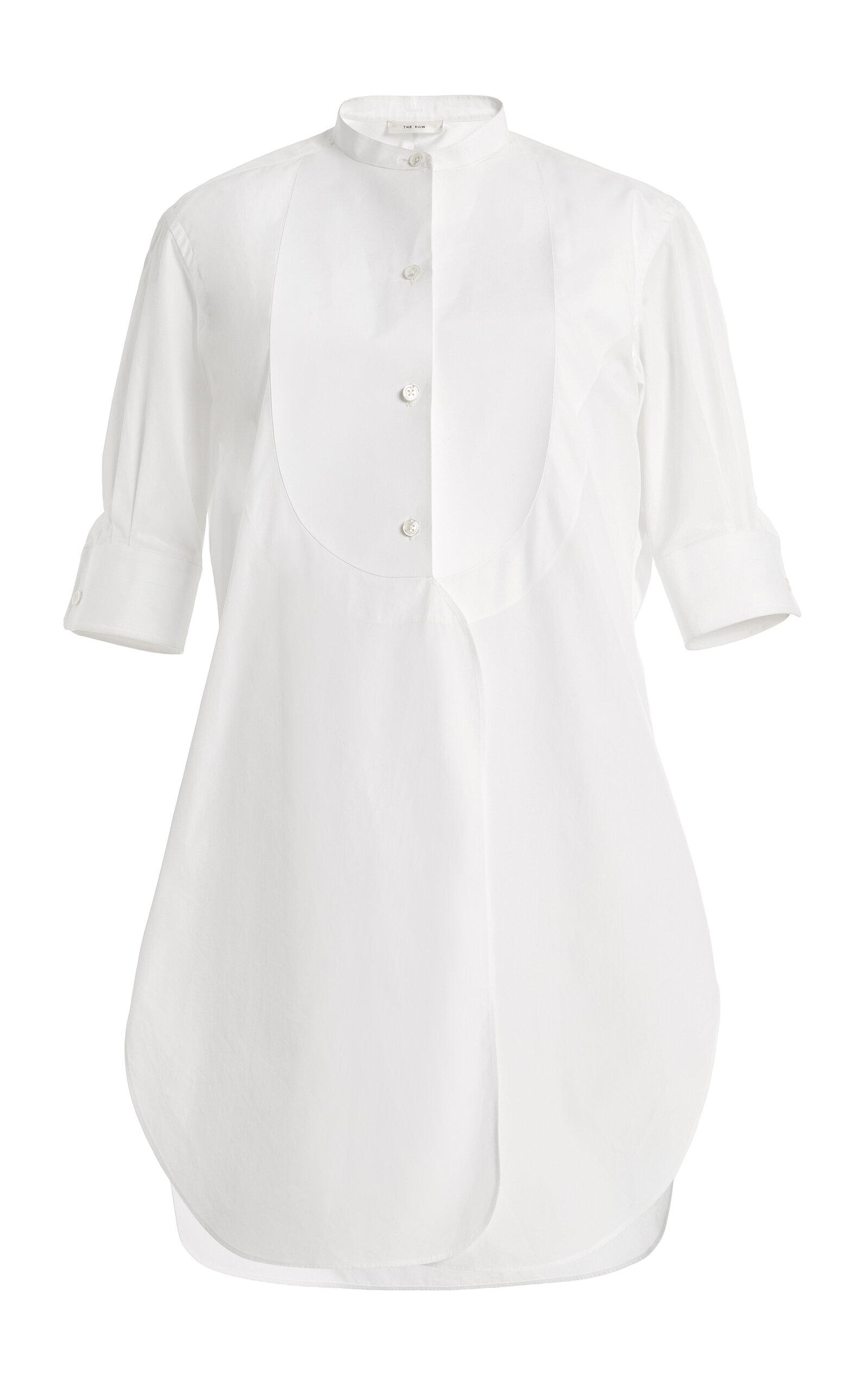 The Row Elaris Cotton Poplin Bib Shirt - Moda Operandi by THE ROW