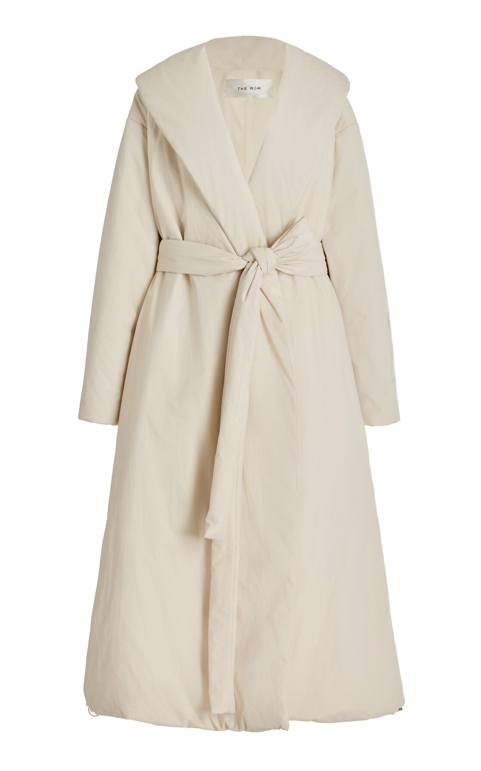 The Row - Francine Belted Padded-Nylon Coat - Ivory - XS - Moda Operandi by THE ROW