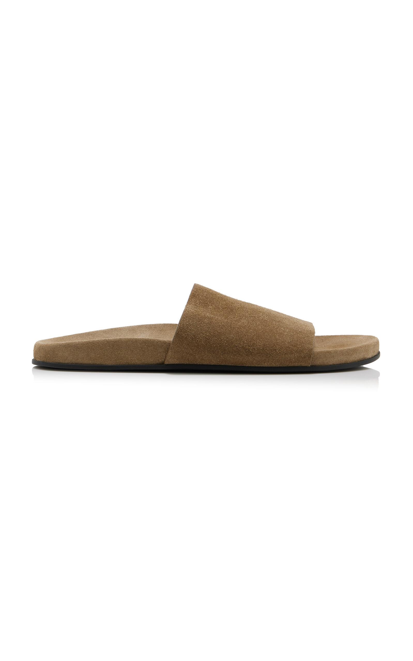 The Row Hugh Suede Slide Sandals - Moda Operandi by THE ROW