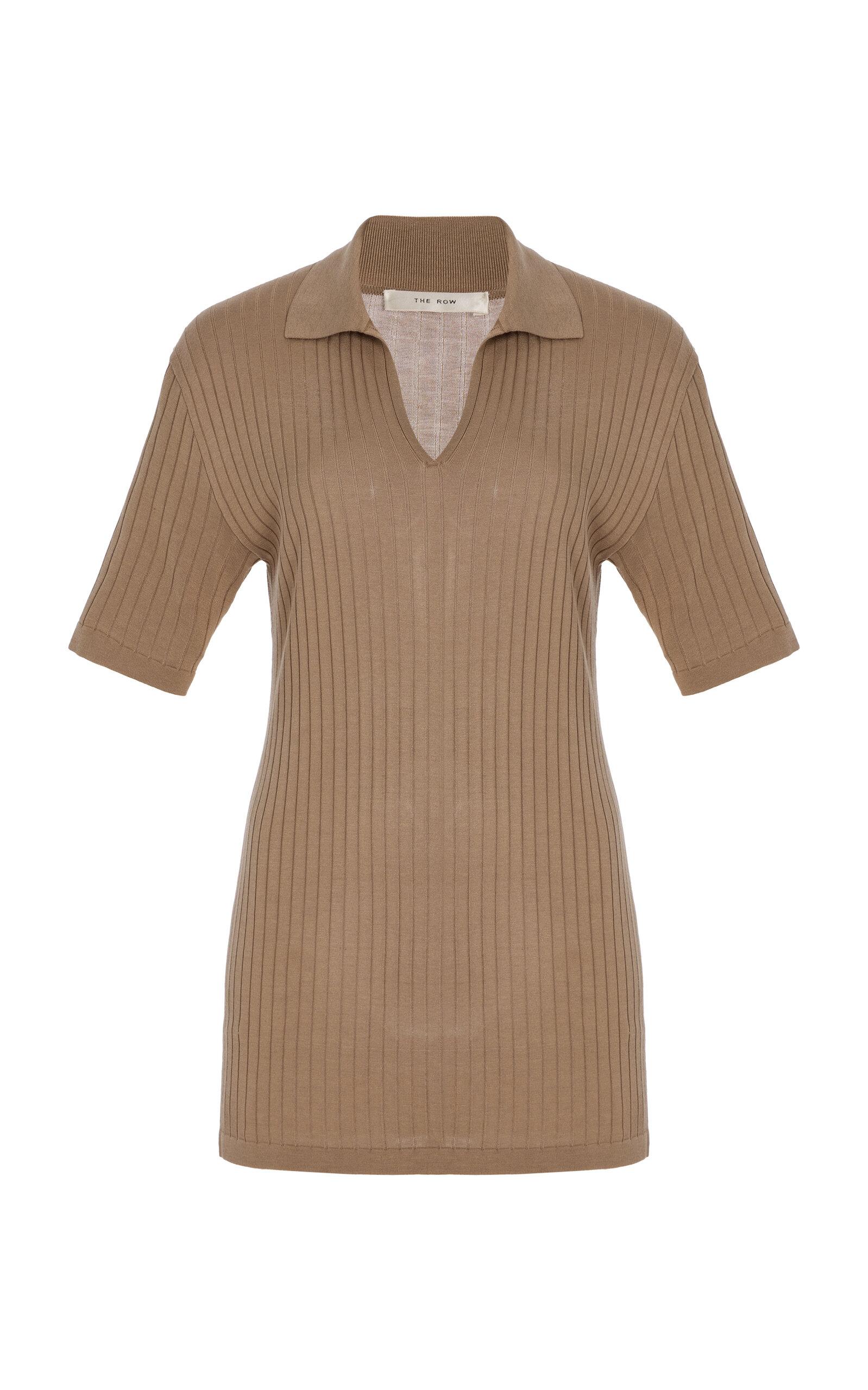 The Row Kaiomi Ribbed-Knit Polo Top - Moda Operandi by THE ROW