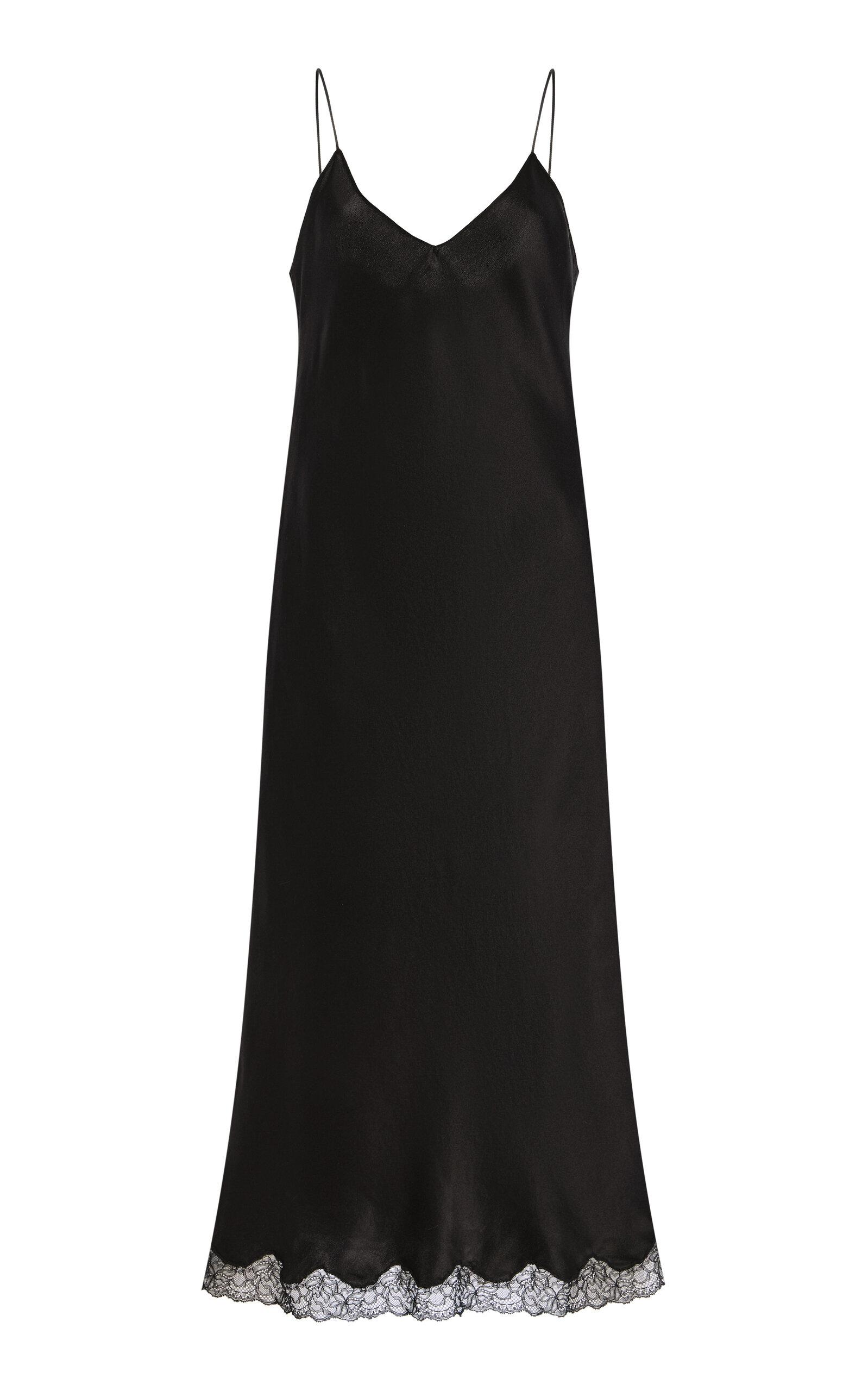 The Row - Kolara Lace-Trimmed Silk Slip Dress - Black - - Moda Operandi by THE ROW The Row - Kolara Lace-Trimmed Silk Slip Dress - Black - - Moda Operandi by THE ROW