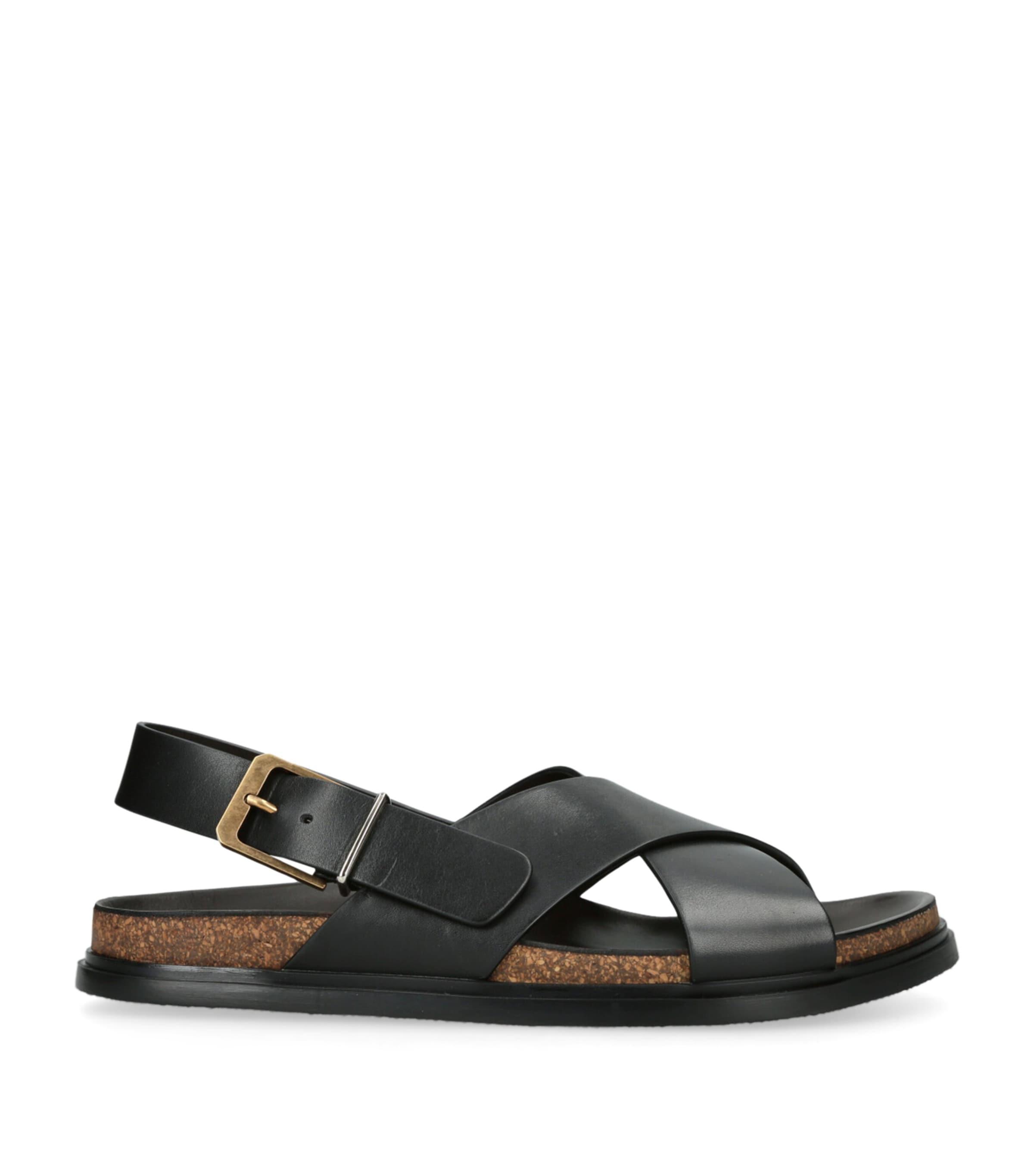 The Row Leather Buckle Sandals by THE ROW