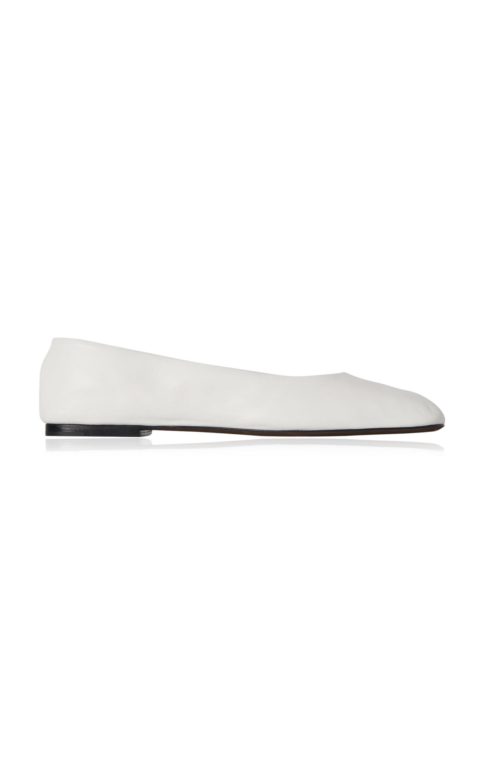 The Row Leather Square Ballet Flats - Moda Operandi by THE ROW