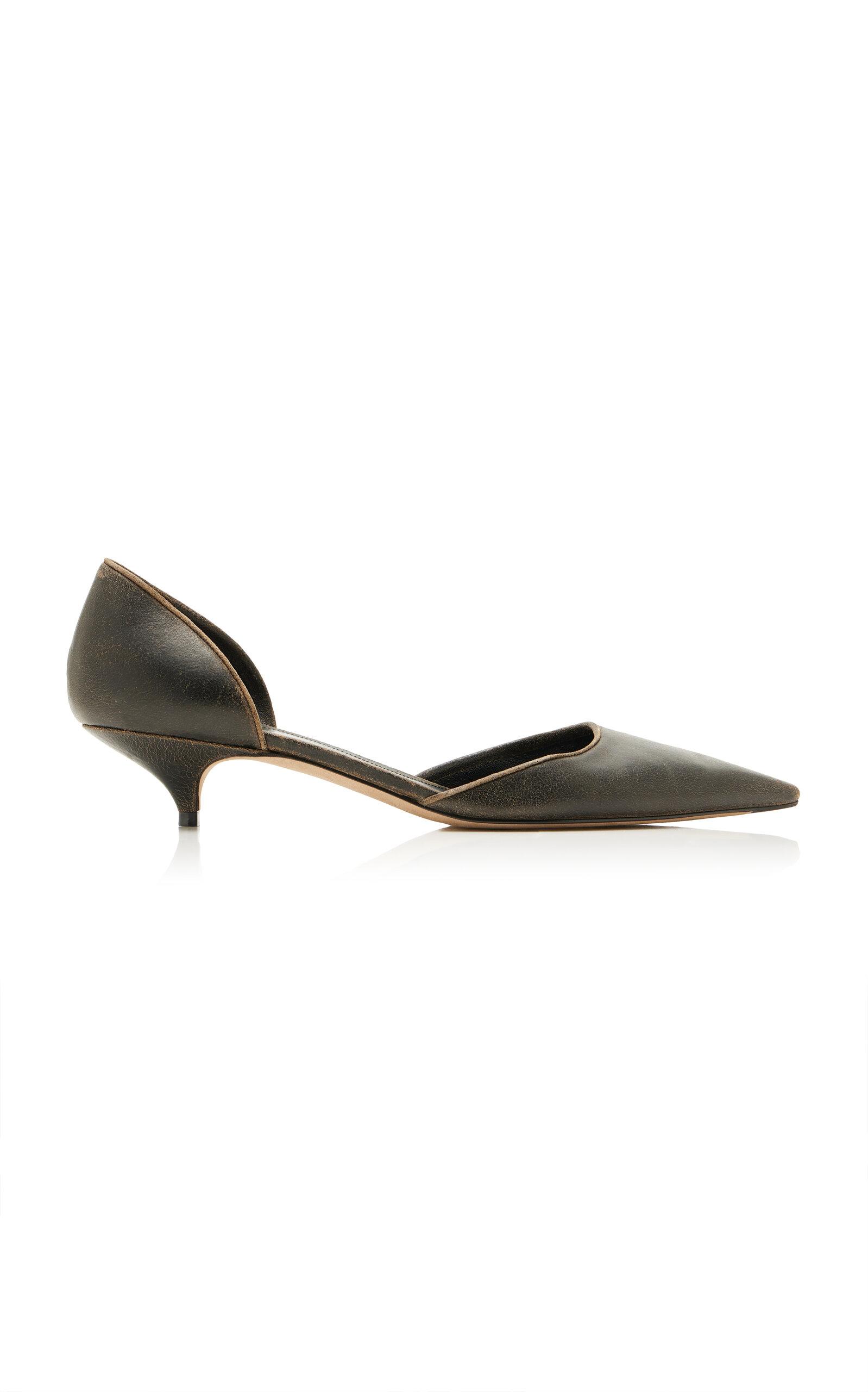 The Row Liisa Kitten Leather d'Orsay Pumps - Moda Operandi by THE ROW