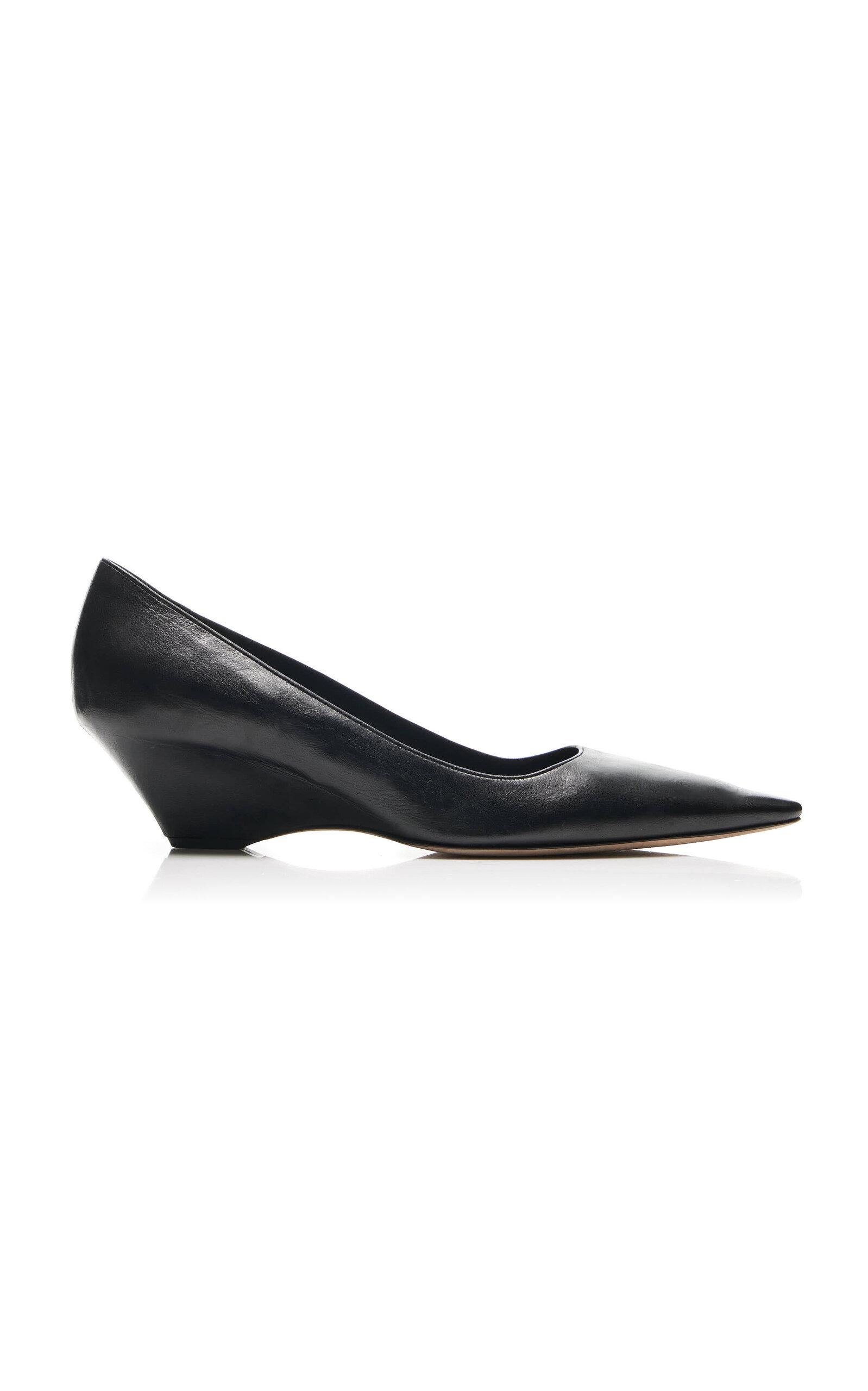 The Row Liisa Leather Wedge Pumps - Moda Operandi by THE ROW
