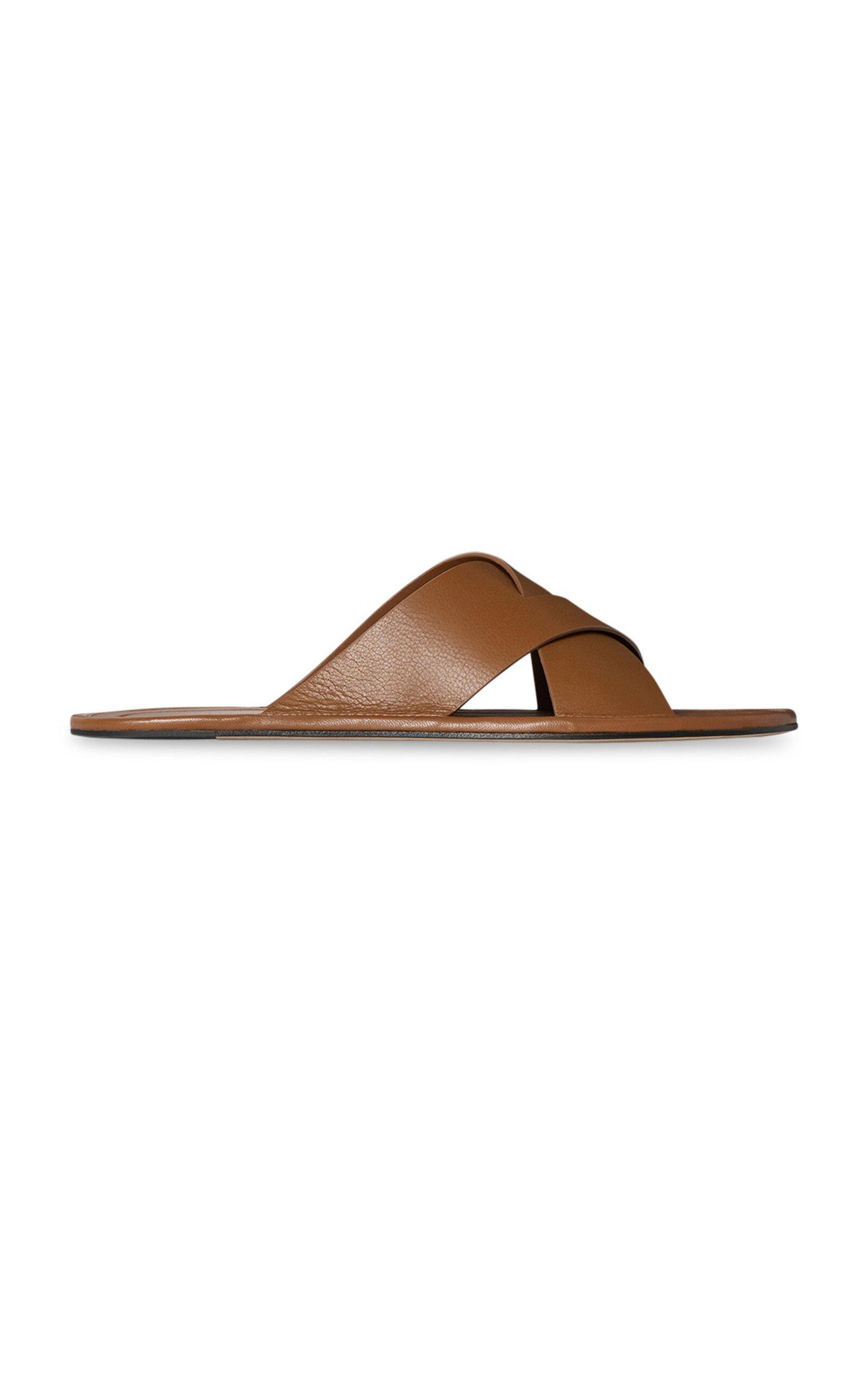 The Row Malick Cross Leather Sandals - Moda Operandi by THE ROW