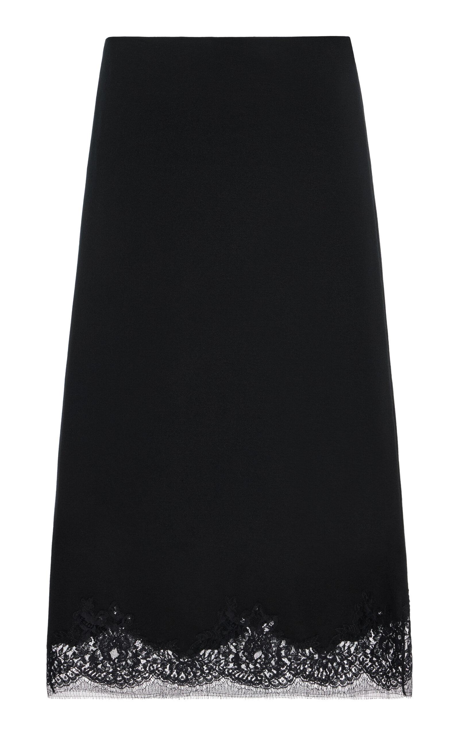 The Row Mea Lace-Trimmed Silk Midi Skirt - Moda Operandi by THE ROW