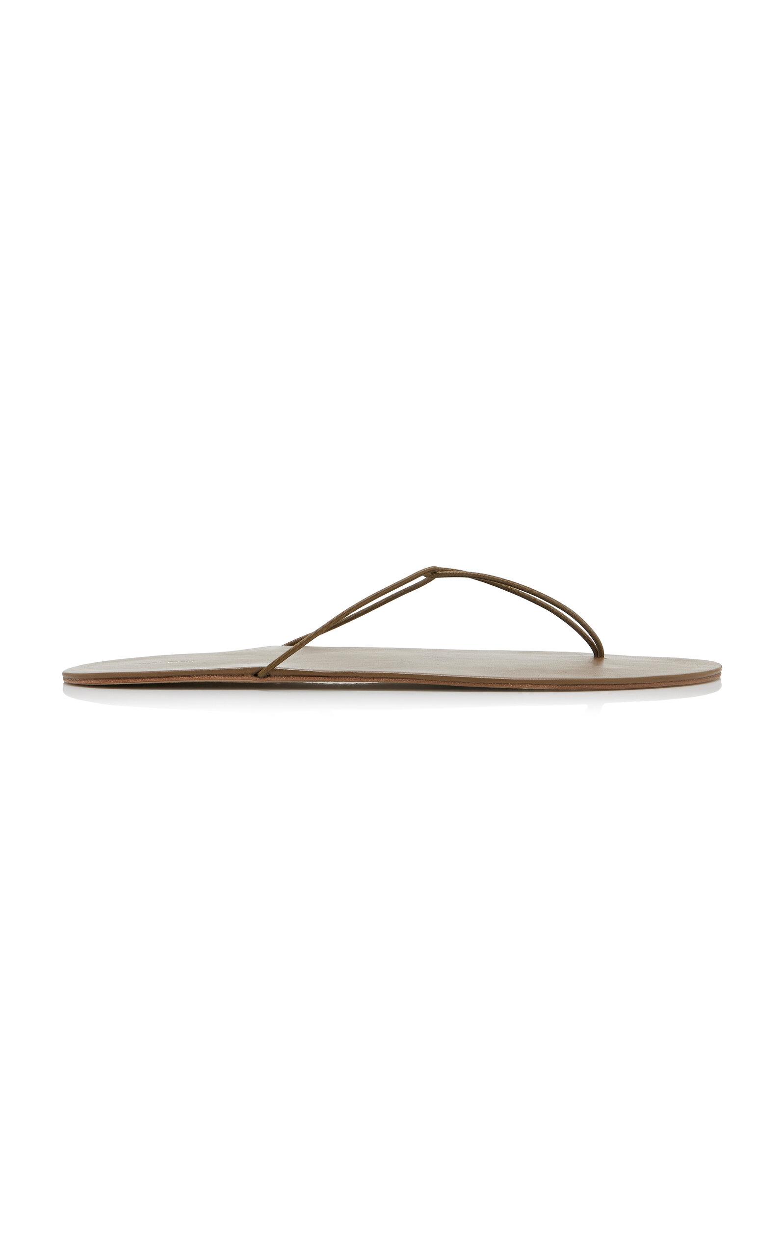 The Row - Sara Leather Thong Sandals - Tan - - Moda Operandi by THE ROW
