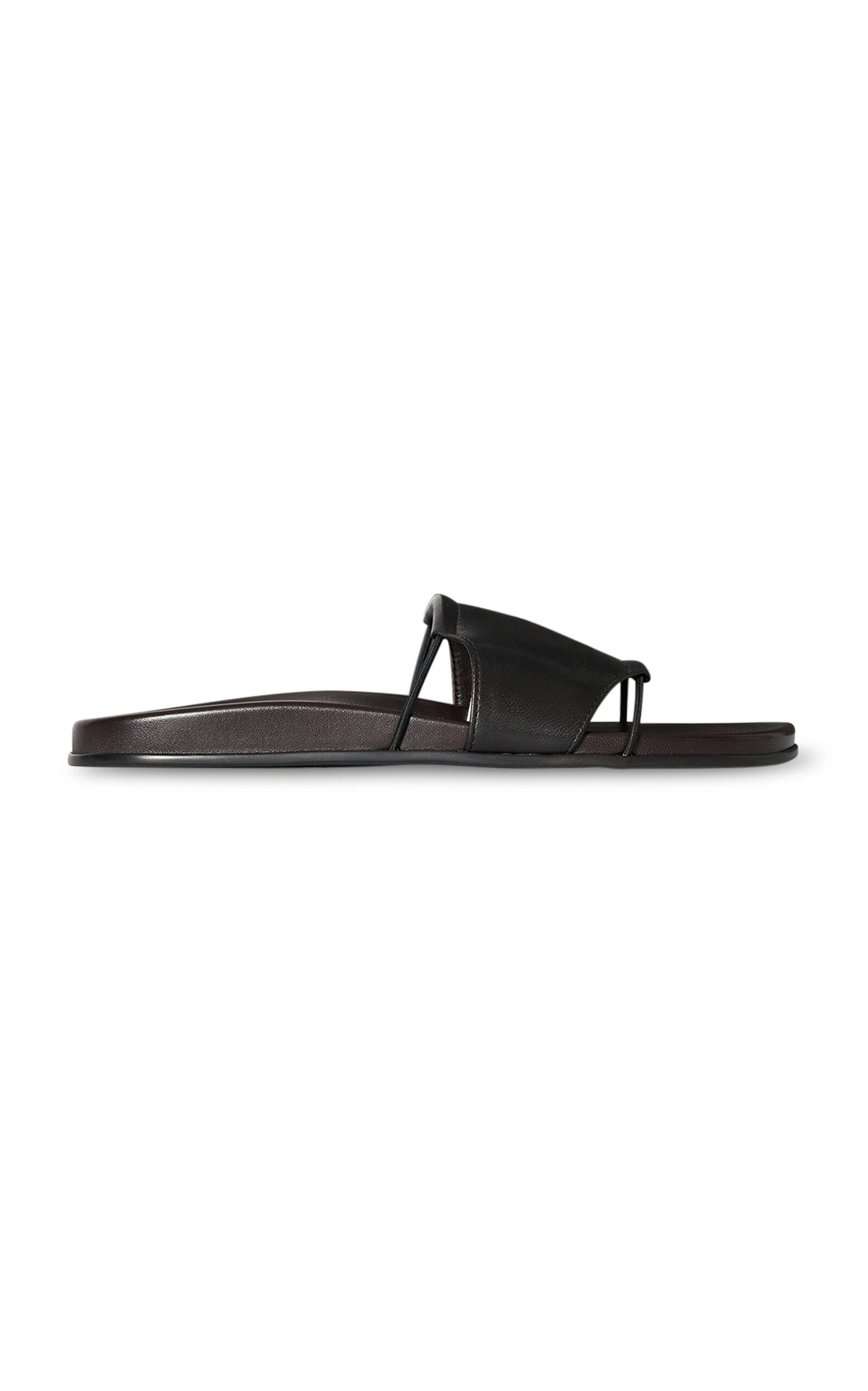 The Row Vivienne Leather Slide Sandals - Moda Operandi by THE ROW