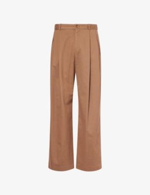 Tibor Double-Pleat Cotton-Blend Trousers by THE ROW