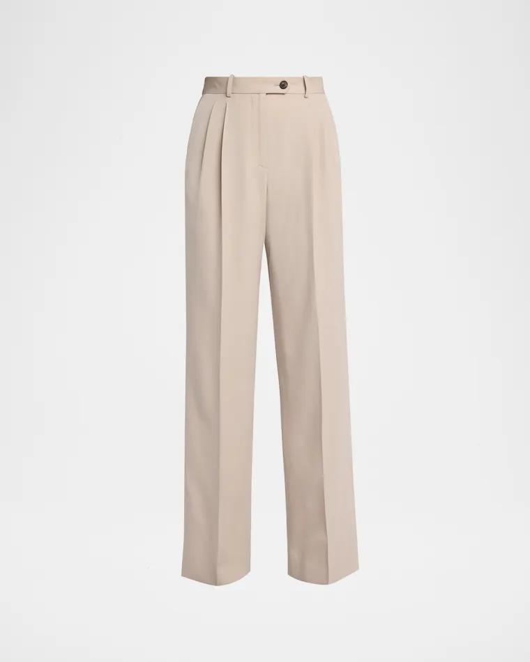 Virgil Double-Pleated Straight-Leg Pants by THE ROW