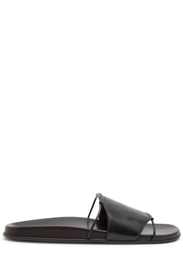 Vivienne leather sliders by THE ROW