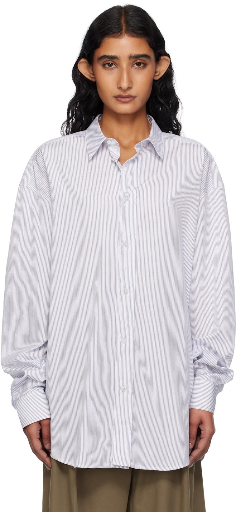 White & Blue Ment Shirt by THE ROW