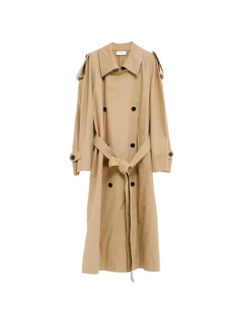button belted coat by THE ROW