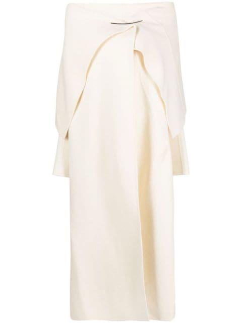 cashmere drape-detail coat by THE ROW