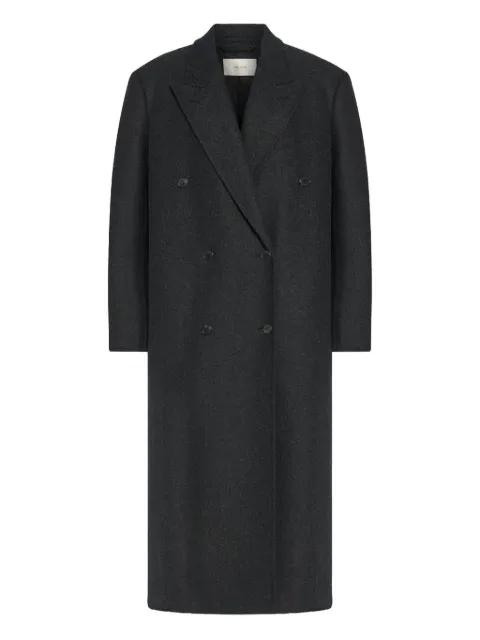 double-breasted felted coat by THE ROW