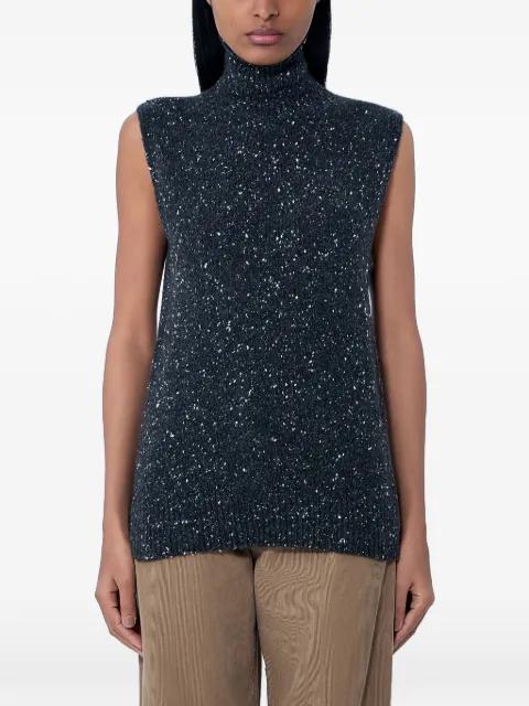 speckled turtleneck sleeveless top by THE ROW