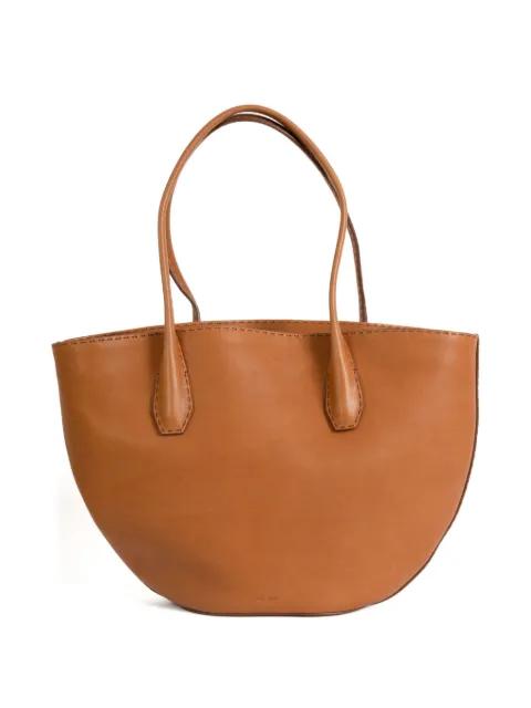 top-handles leather shoulder bag by THE ROW