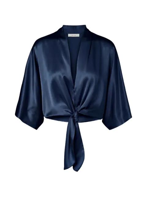 Dolman tie-front silk blouse by THE SEI