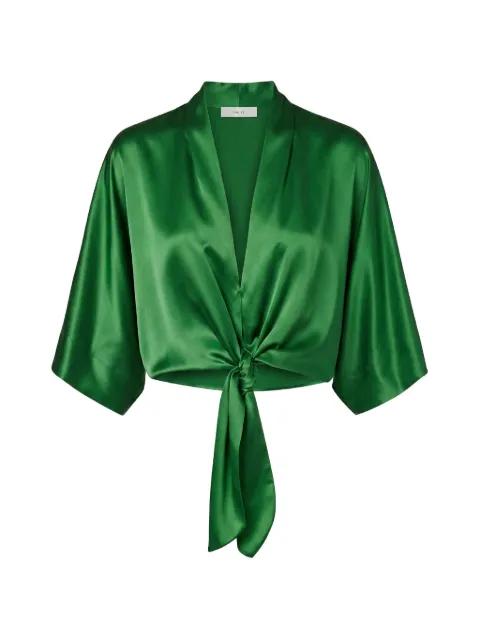 Dolman tie-front silk blouse by THE SEI