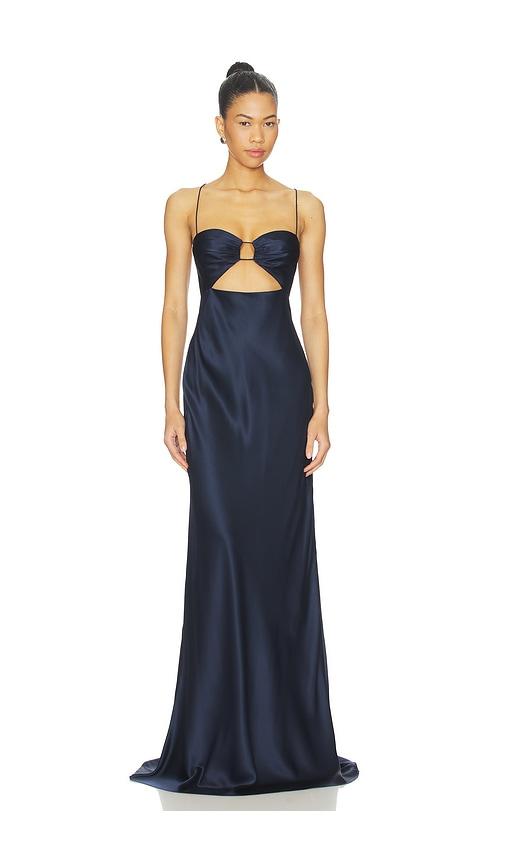 The Sei Cut Out Bias Gown in Navy by THE SEI