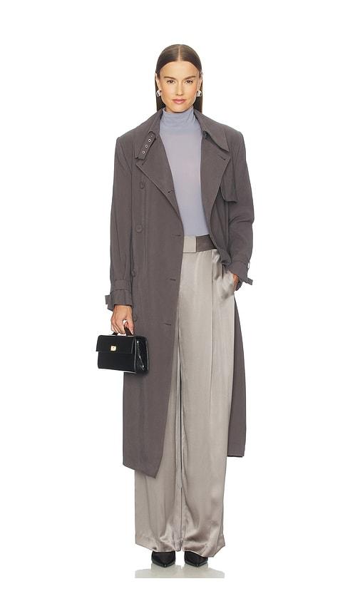 The Sei Structured Trench Coat in Grey by THE SEI