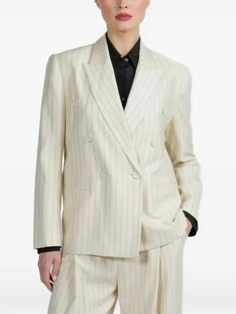 pinstriped double-breasted blazer by THE SEI