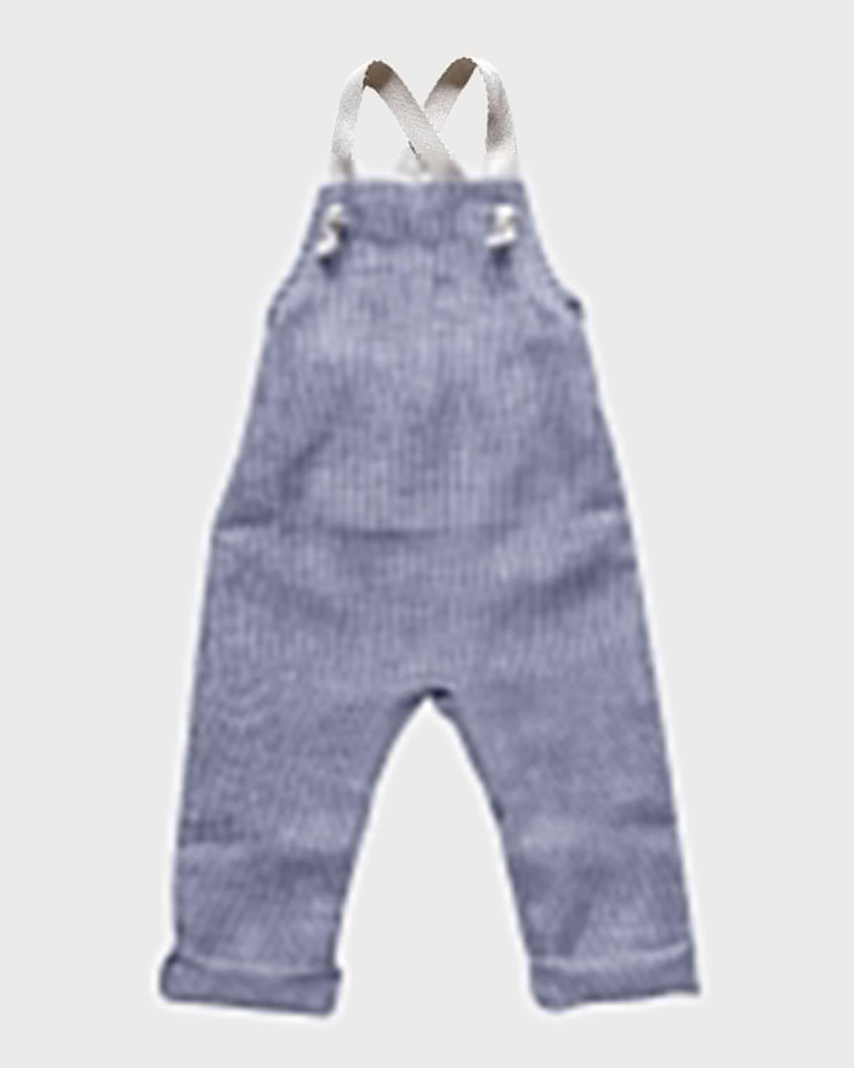 Girl's Organic Linen Overalls, Size 3M-9 by THE SIMPLE FOLK