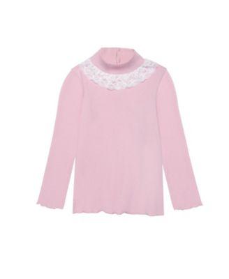 Unisex Ribbed Mock Neck Top with Lace Collar by THE SUNDAY COLLECTIVE