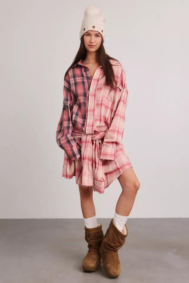 The Tales Tied-Up Pre-Styled Flannel Shirt Mini Dress by THE TALES