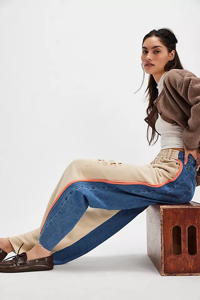 The Tales Denim Patched Sweatpants by THE TALES | FREE PEOPLE