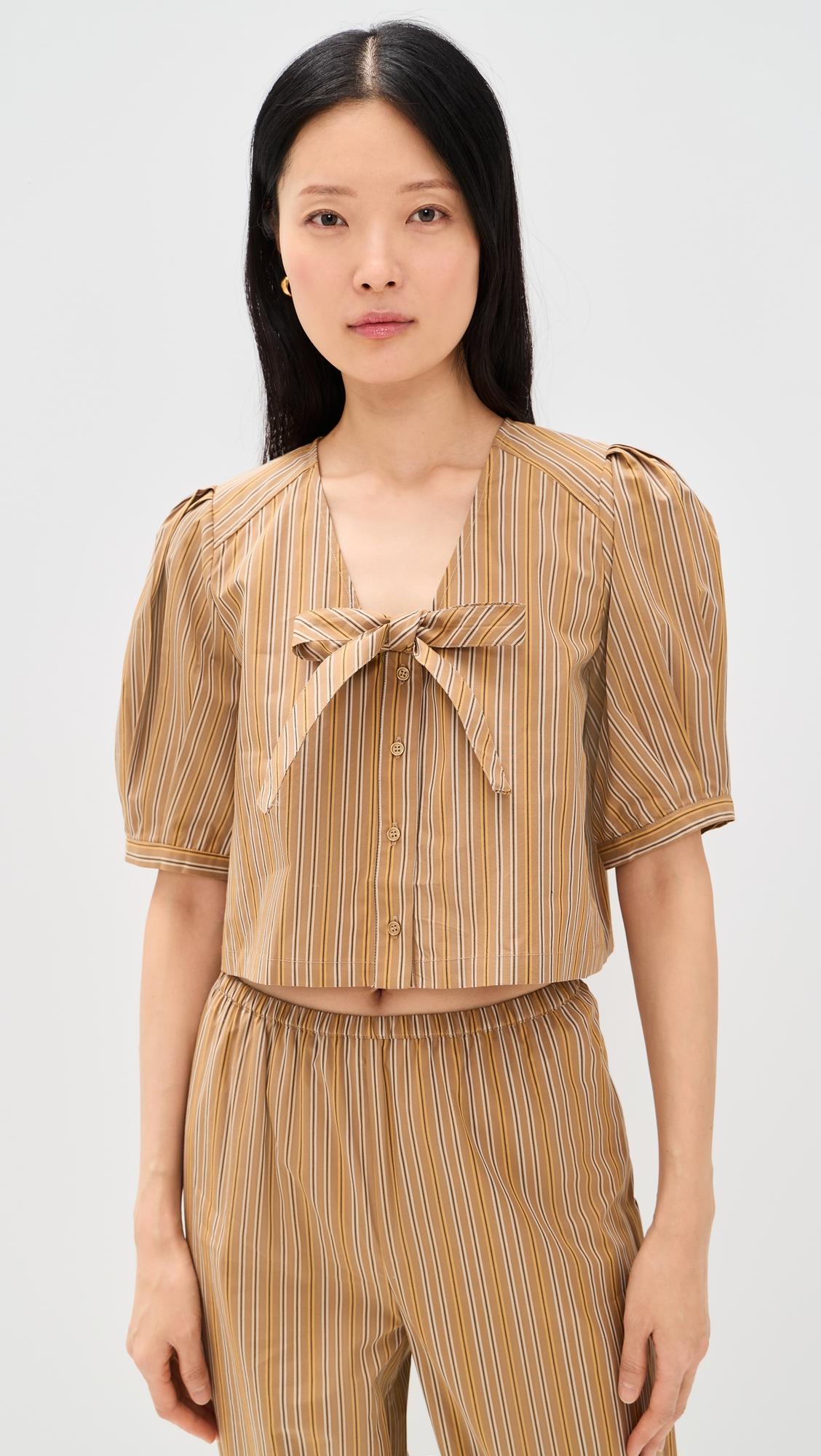 Striped Bow Blouse by THE TINY BIG SISTER
