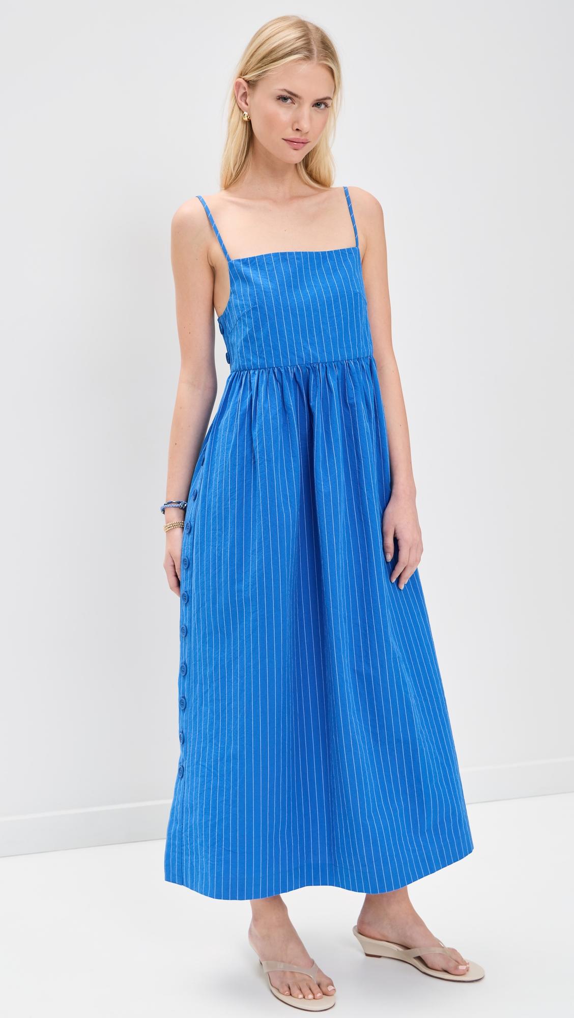 Striped Square Neck Dress by THE TINY BIG SISTER