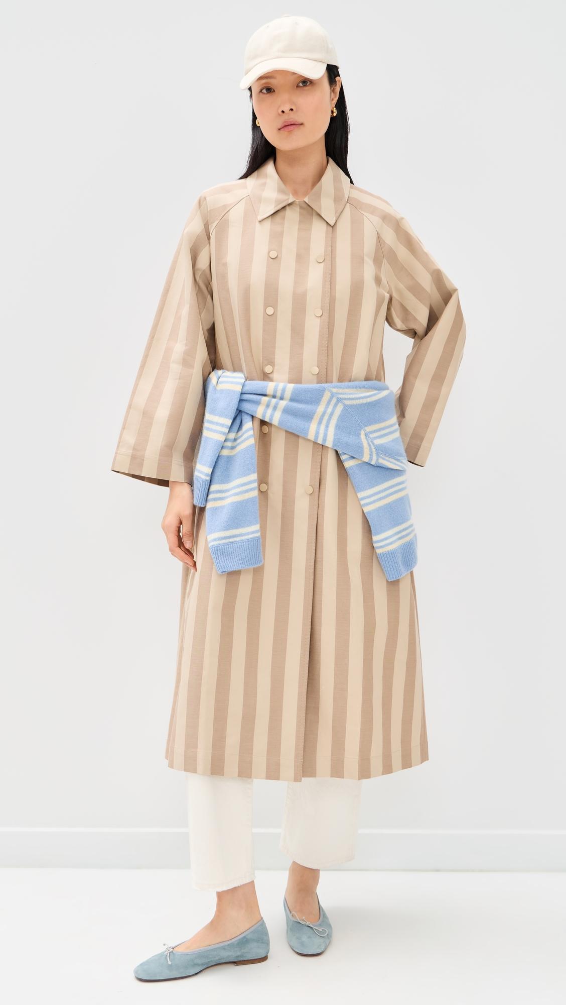 Striped Trench Coat by THE TINY BIG SISTER