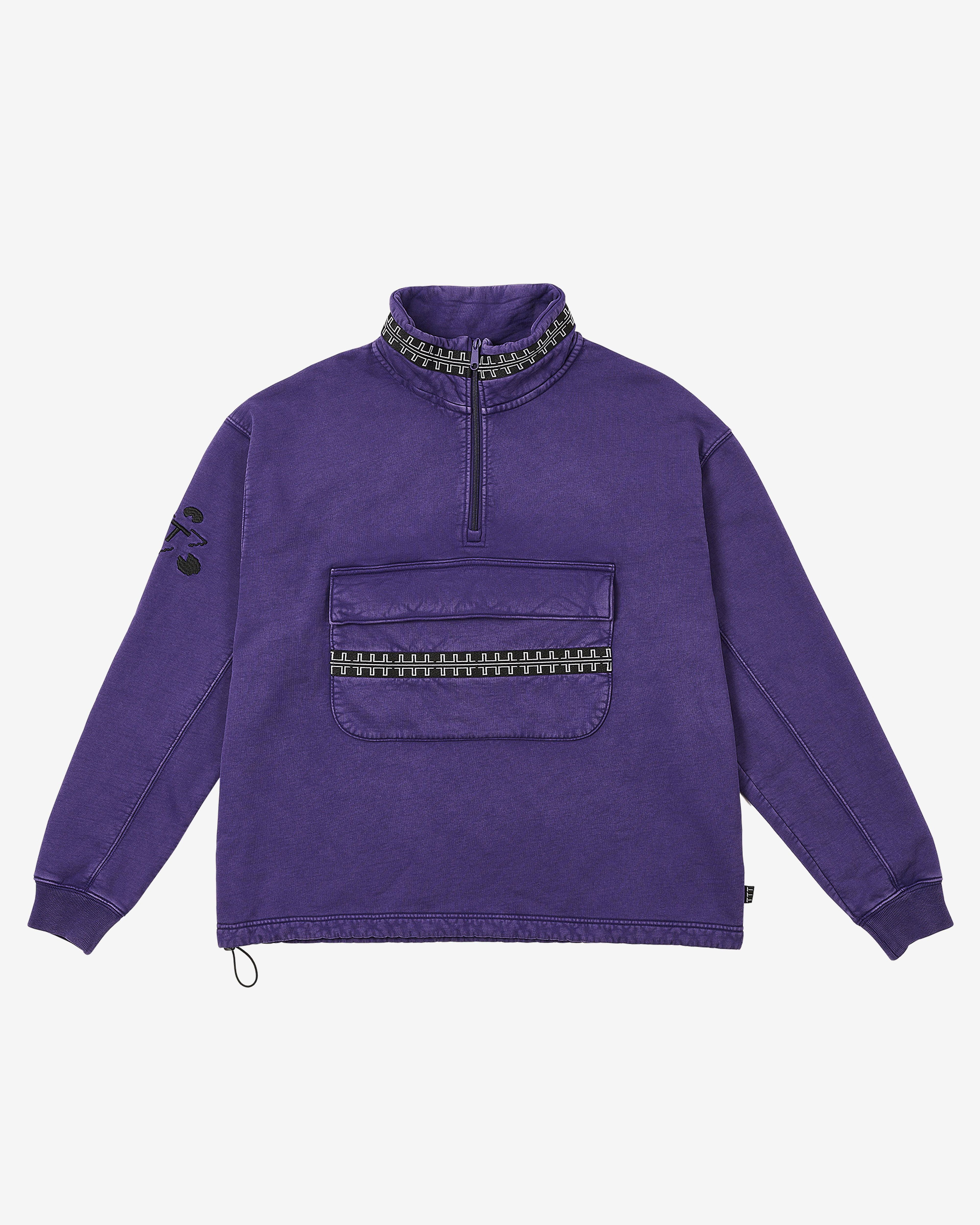 The Trilogy Tapes - Men's Pulse Tape Funnel Neck Sweatshirt - (Purple) by THE TRILOGY TAPES