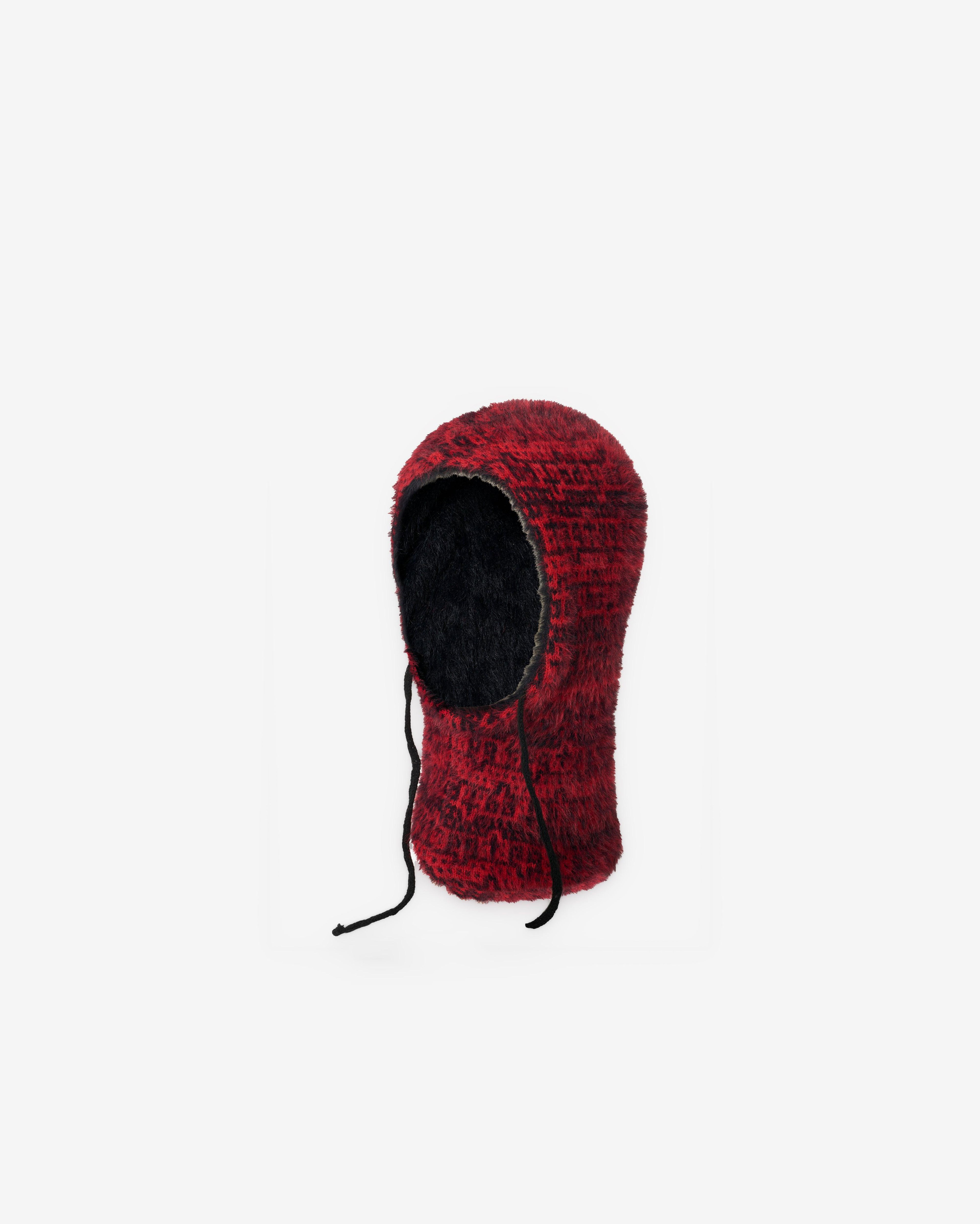 The Trilogy Tapes - Men's Shadow Multiple Knitted Hood - (Carmine/Black) by THE TRILOGY TAPES