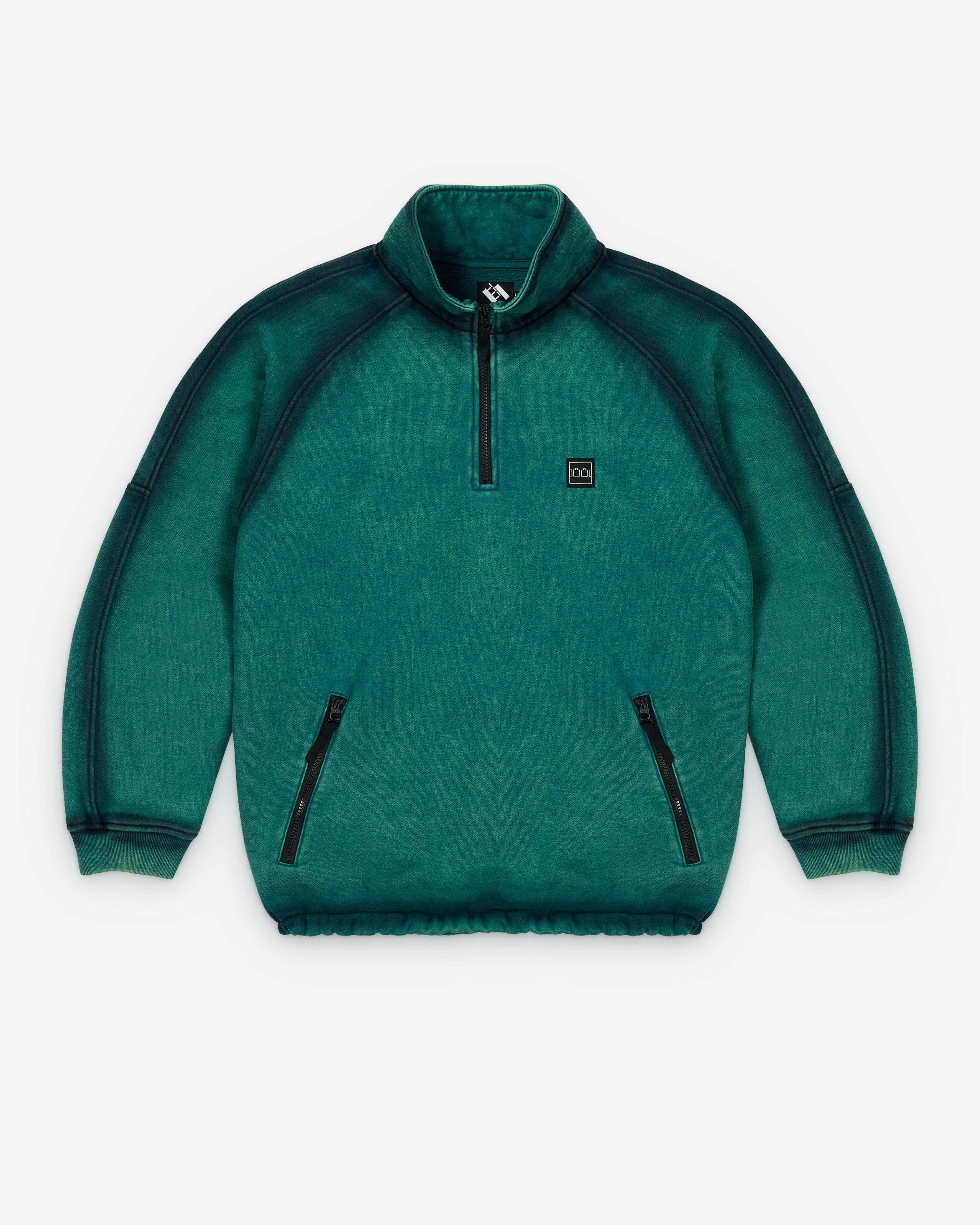 The Trilogy Tapes - Men's TTT Spray Funnel Neck - (Sea Moss) by THE TRILOGY TAPES