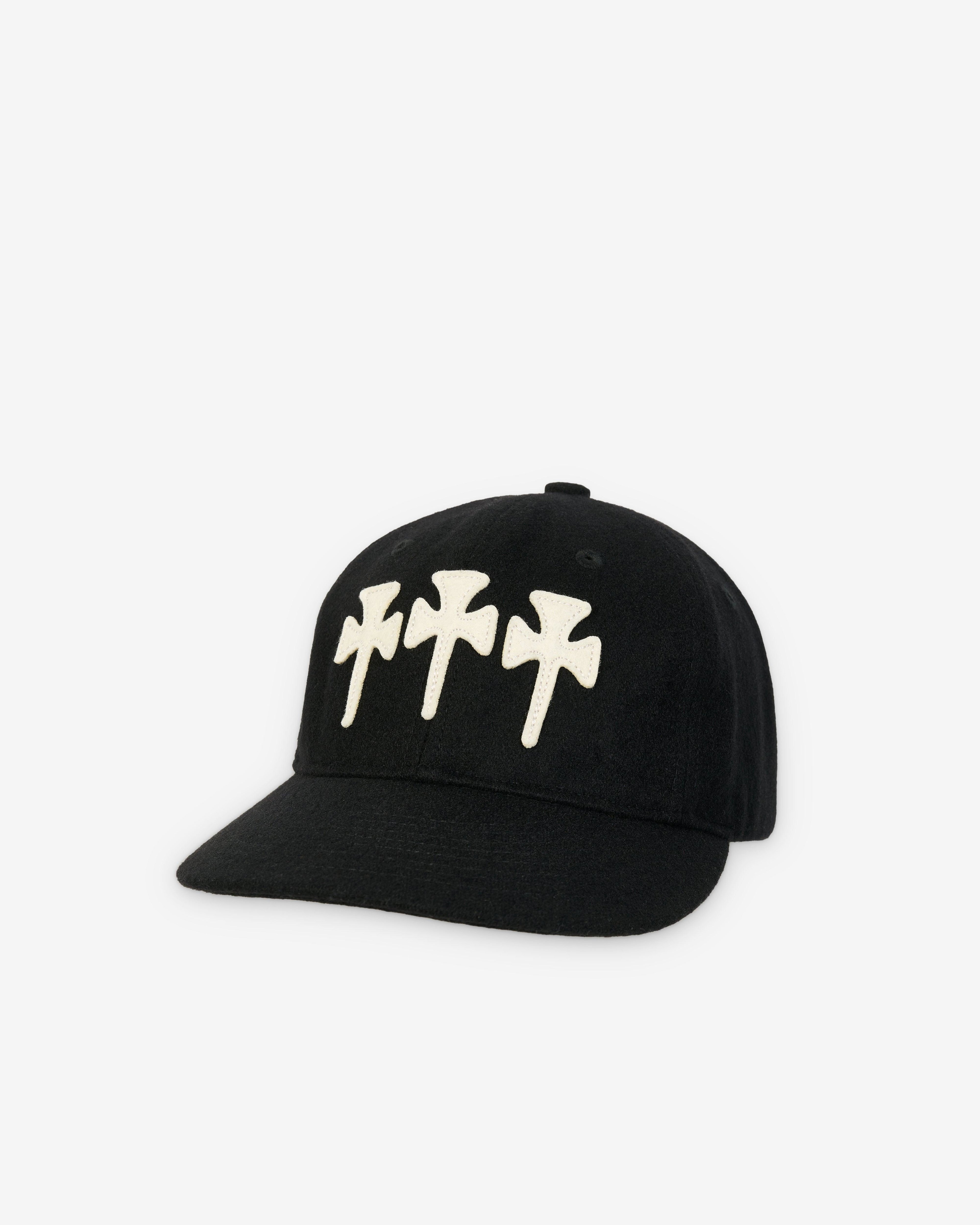 The Trilogy Tapes - Men's Three Cross Wool Ball Cap - (Black) by THE TRILOGY TAPES